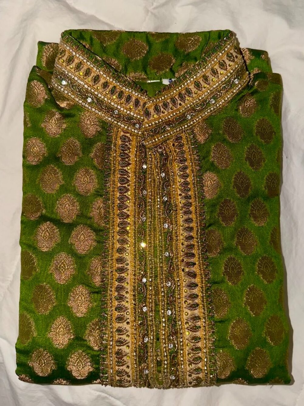 Men’s Grand Designer Sherwani Kurta pyjama Dupatta and shoe size XL - Picture 8 of 16